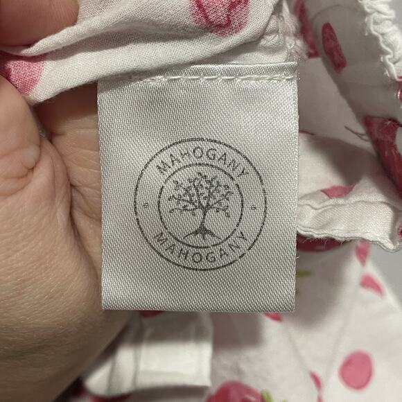 Crafted by Mahogany Womens Strawberry Sleep Shorts Size Large White Pink Pockets - Picture 4 of 5